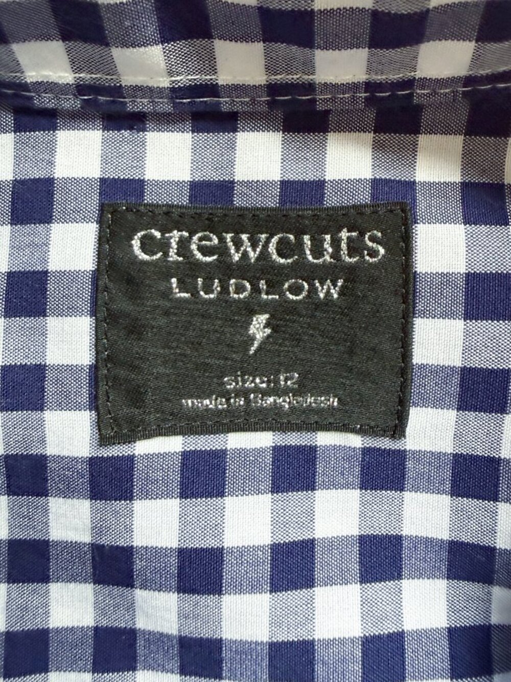 J.Crew Crewcuts Boys Gingham Button Down Shirt - Size 12 - Picture 7 of 10